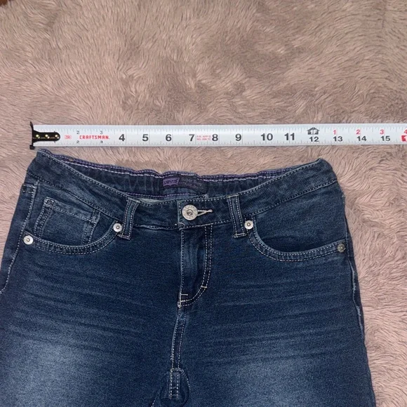 Levi's Classic Indigo Jeans Dark Blue Denim Super Skinny Knit Jean sz 14 Regular - Picture 14 of 14